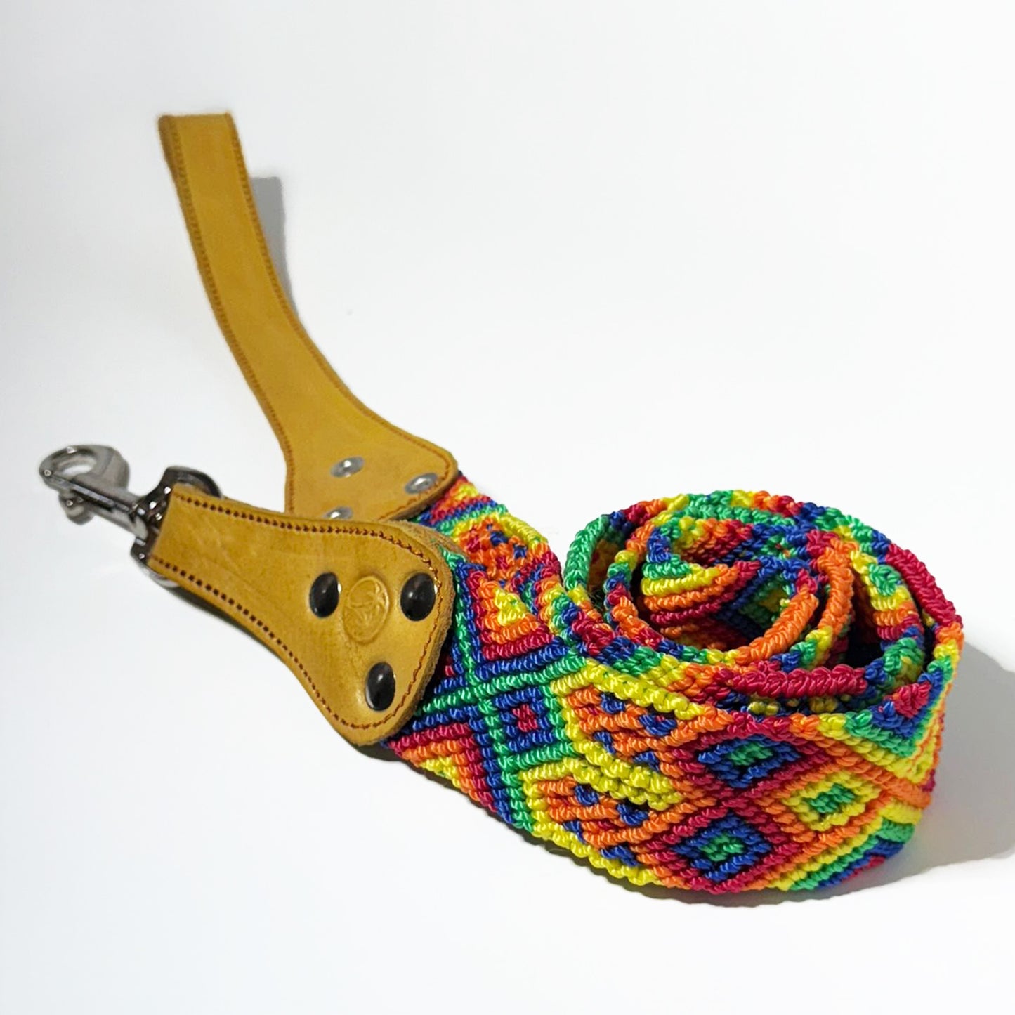 #50 -Large- Rainbow Dog Collar & Leash Set