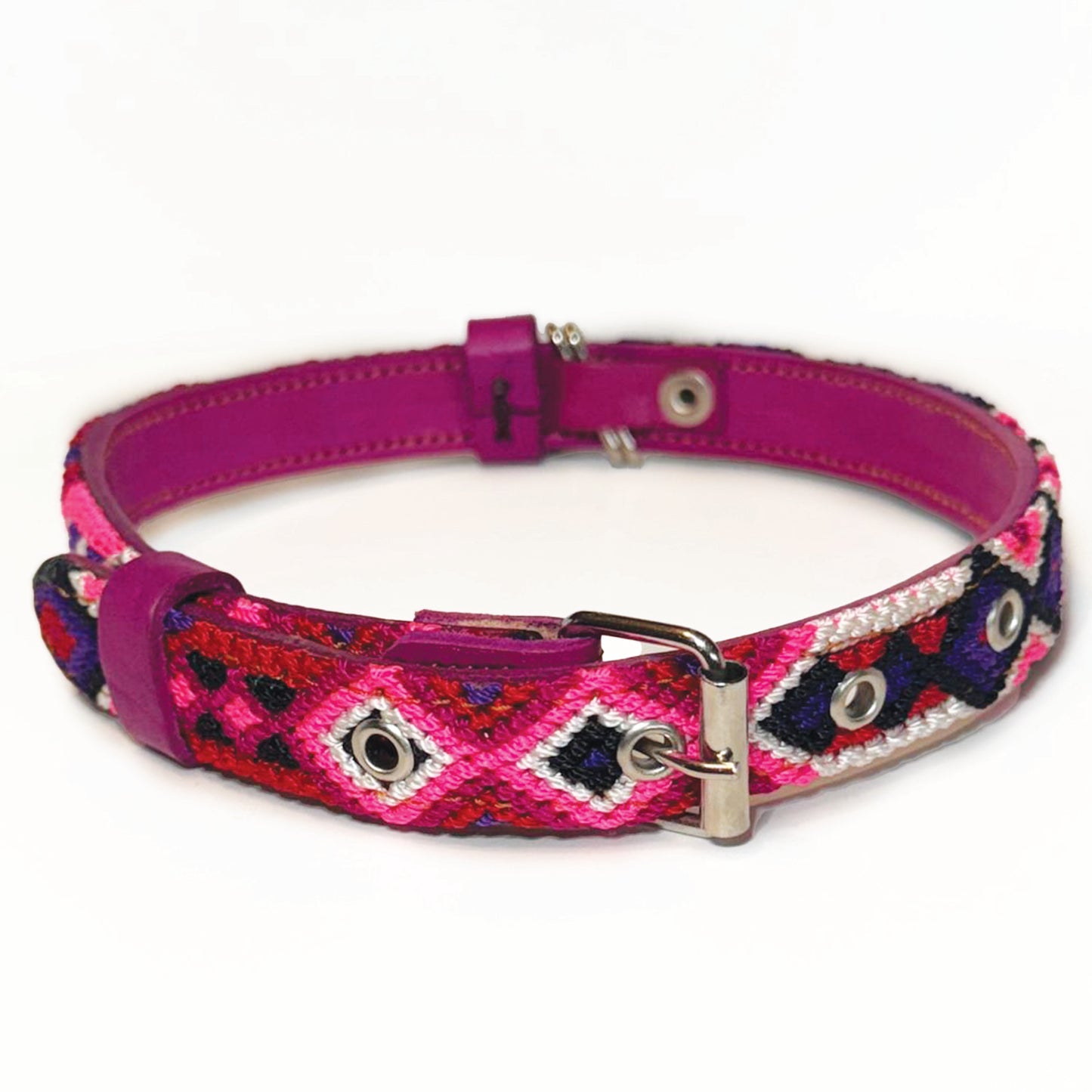 #15 -Medium-Raspberry Dog Collar & Leash Set
