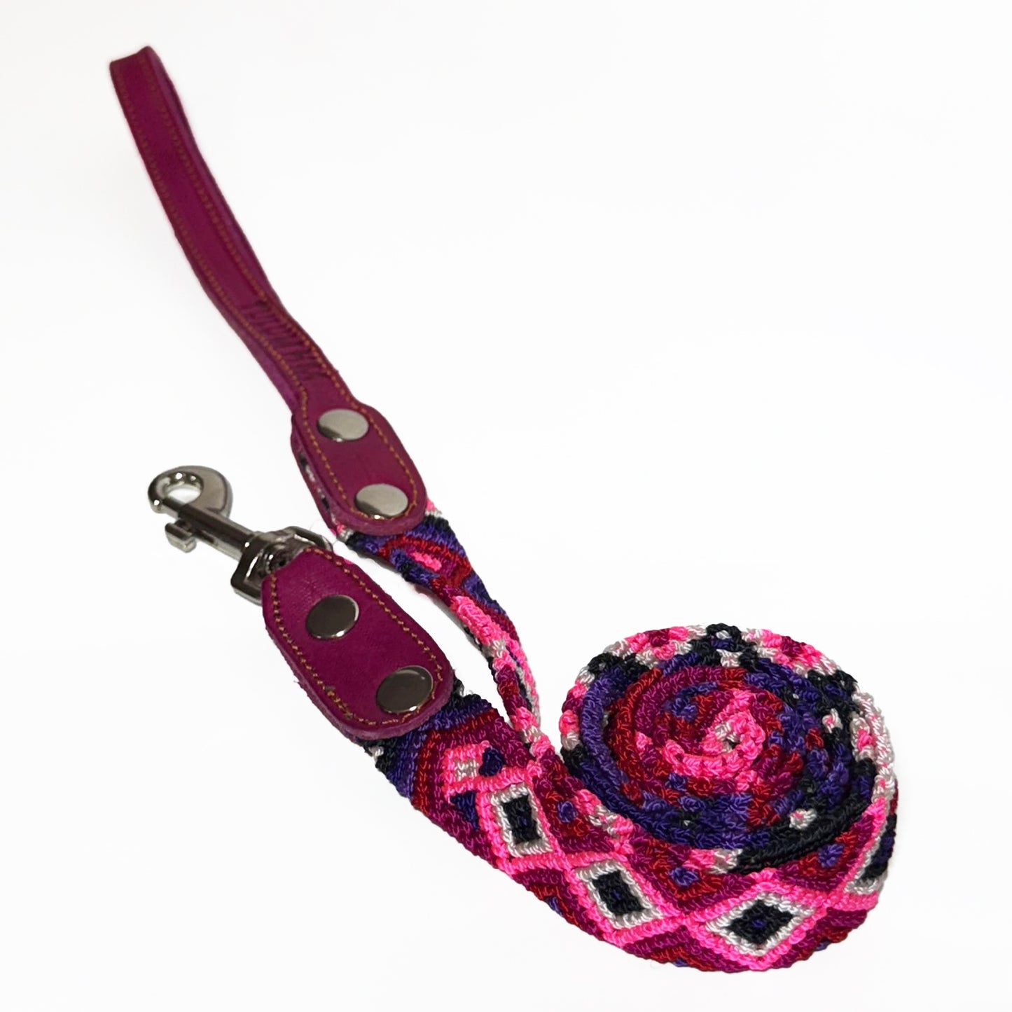 #15 -Medium-Raspberry Dog Collar & Leash Set