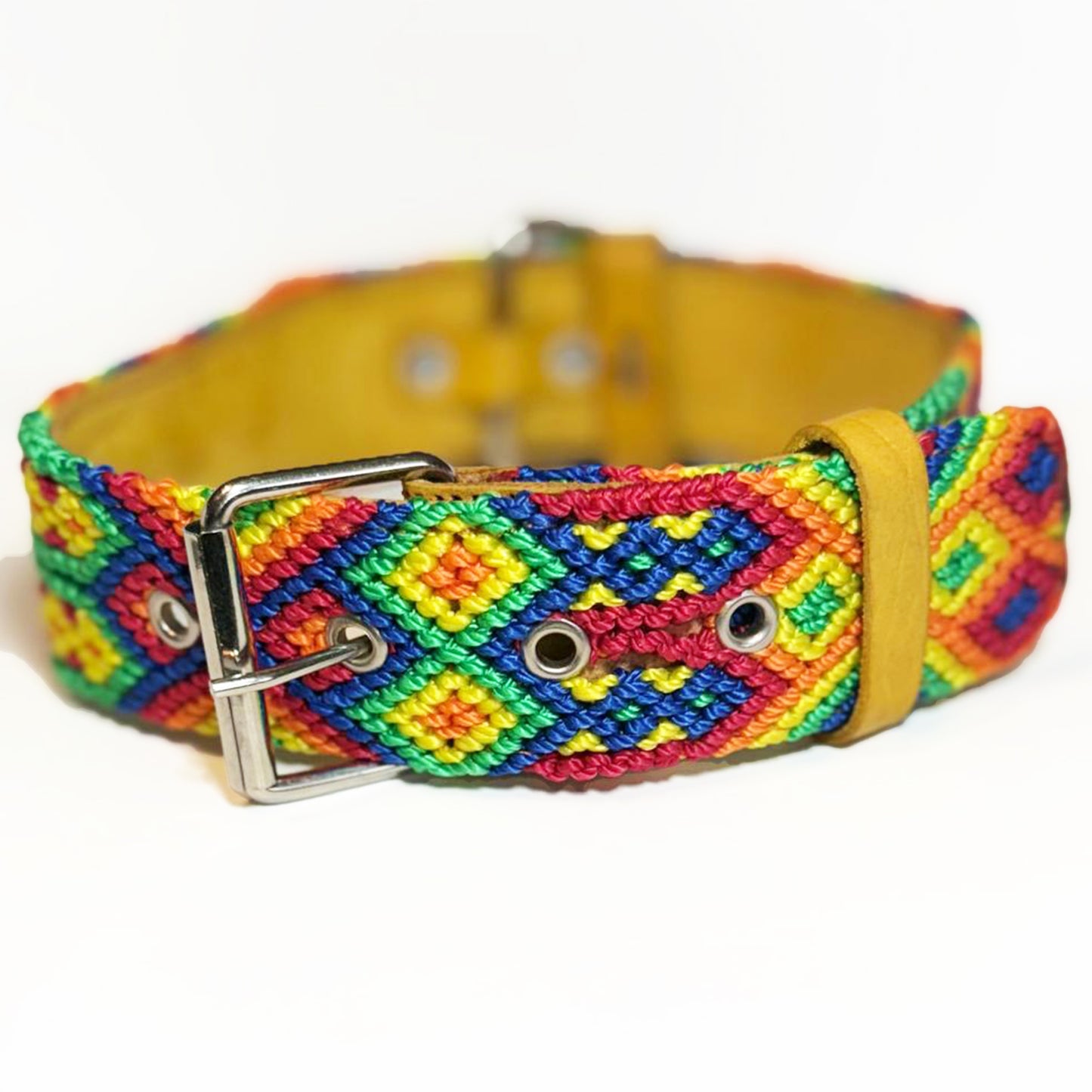 #50 -Large- Rainbow Dog Collar & Leash Set