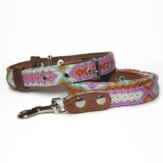 #16 -Medium- Birthday Cake Dog Collar & Leash Set