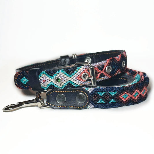 #17 -Medium- Glacier Dog Collar & Leash Set