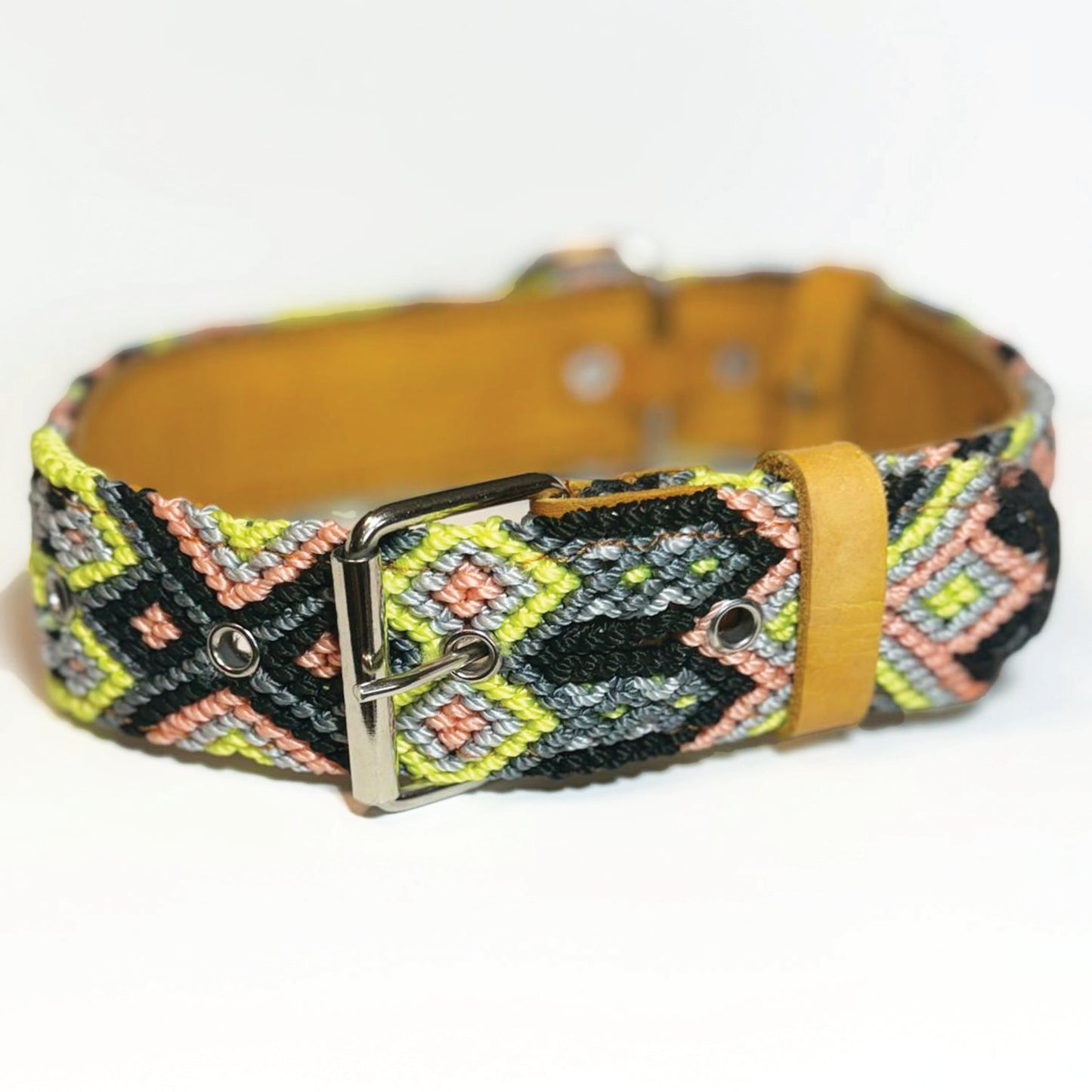 #48 -Large- Pink Lemonade Dog Collar & Leash Set