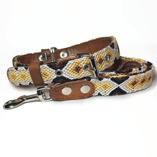 #23 -Medium- Coconut Collar & Leash Set