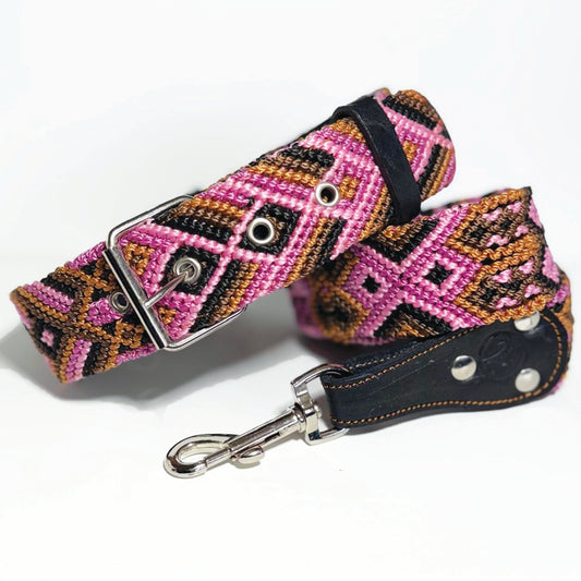 #56 -Large- Violet Dog Collar & Leash Set