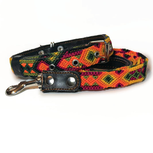 #34 -Medium- Sunrise Collar & Leash Set