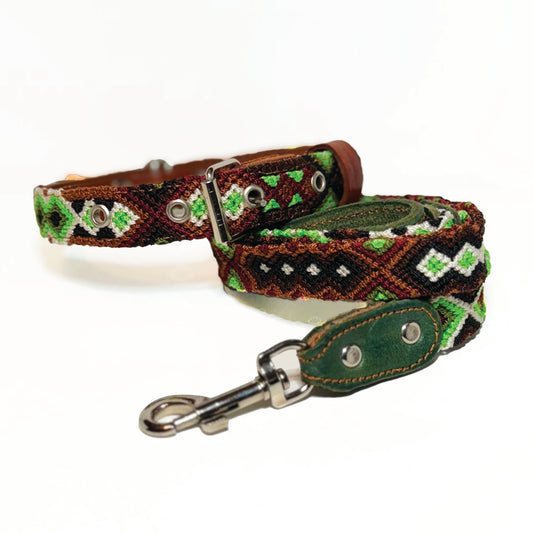 #05 -Small- Forest Dog Collar & Leash Set