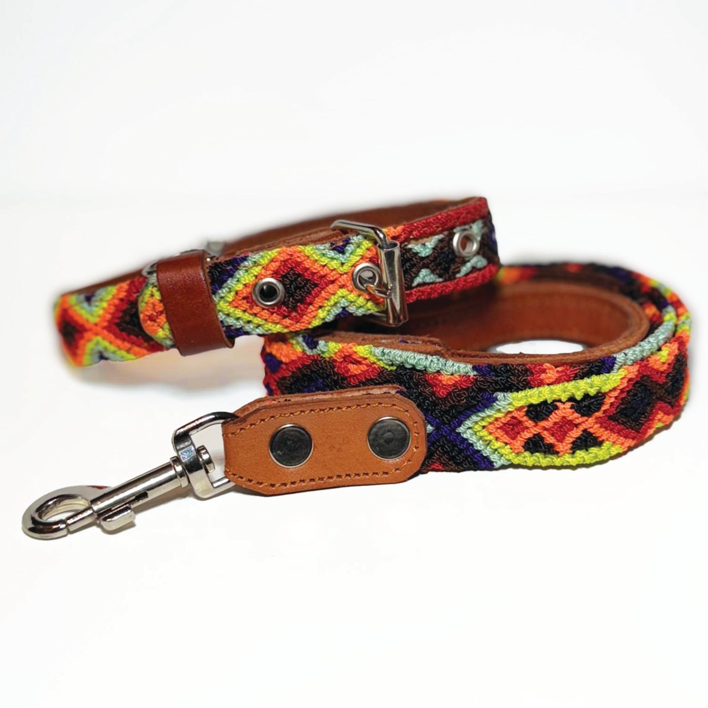 #10 -Small- Northern Lights  Dog Collar & Leash Set