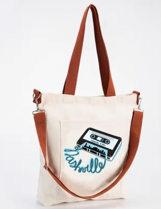 Nashville Music City Tote Bag